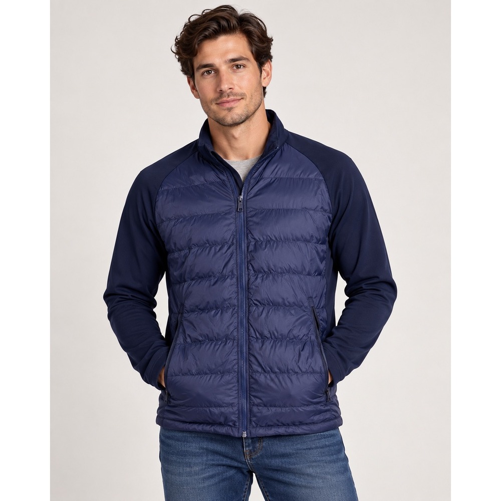 G/FORE Mens Hybrid Golf Jacket Navy Blue Quilted Full Zip Performance Large